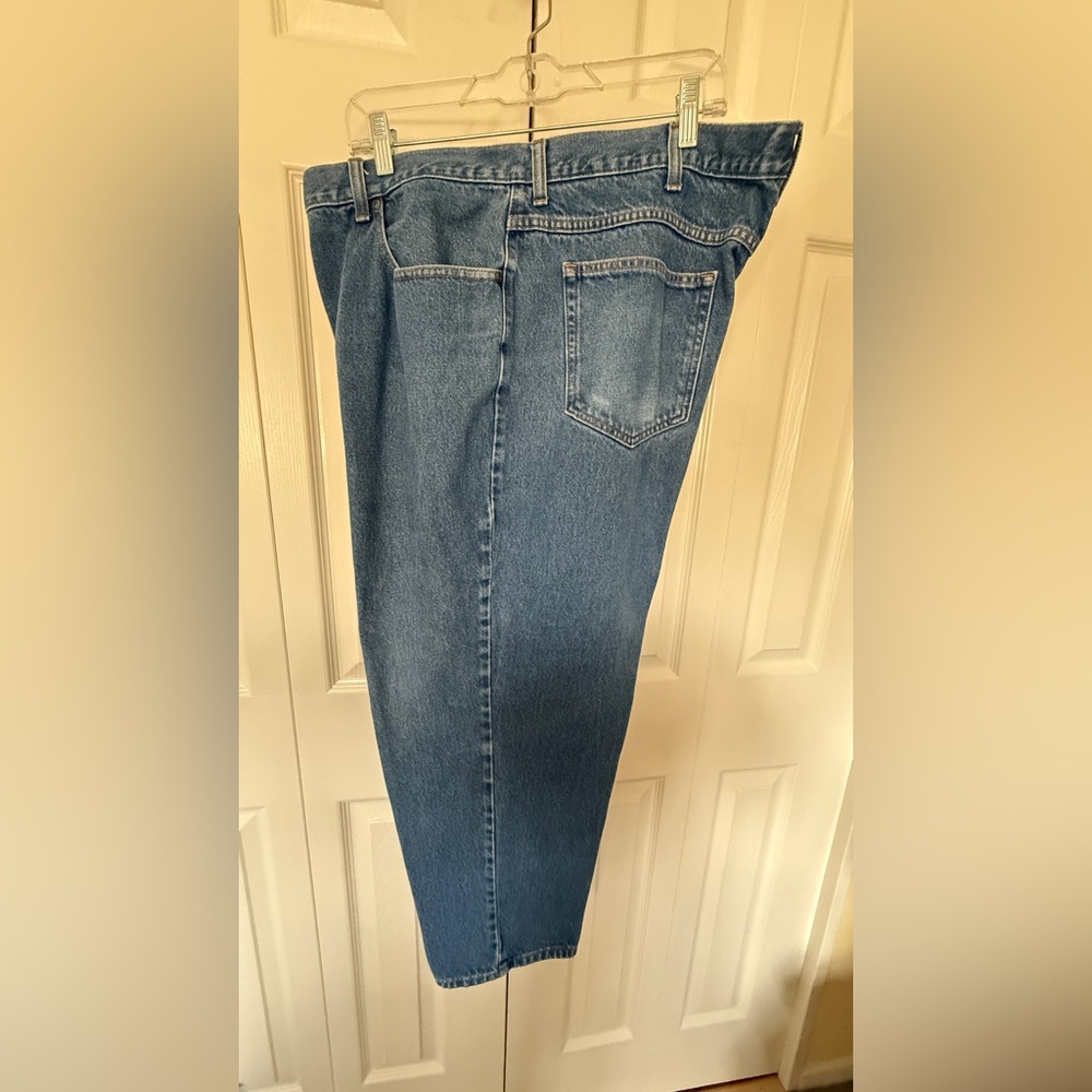 MEN'S JEANS Relaxed Fit Medium Blue Denim Wash Straight Leg LL Bean Double L - Picture 7 of 14